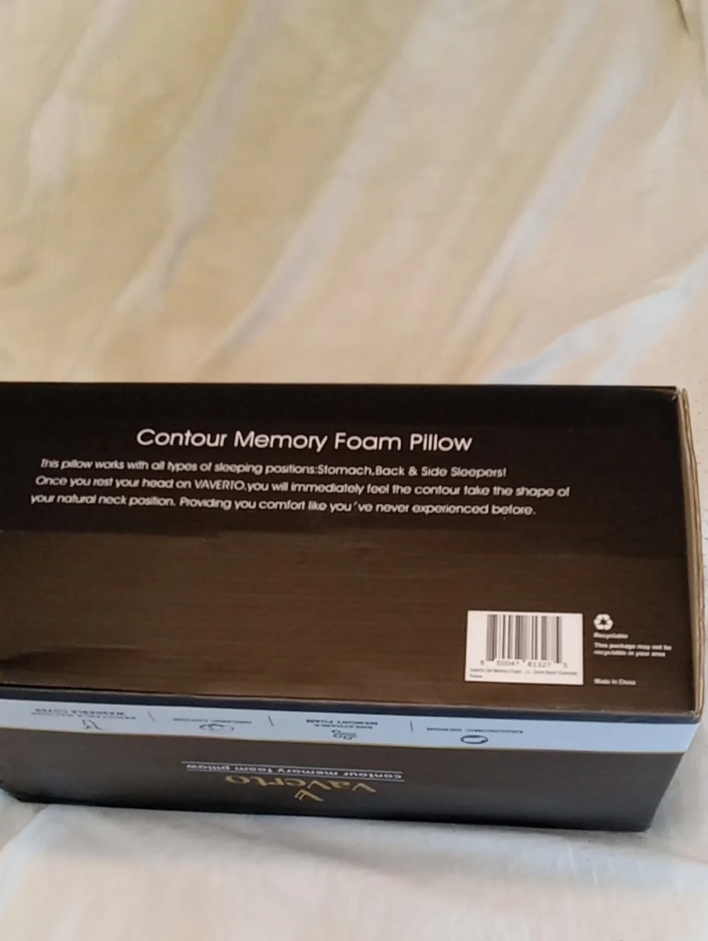 VaVerto Contour Memory Foam Pillow - Black Box